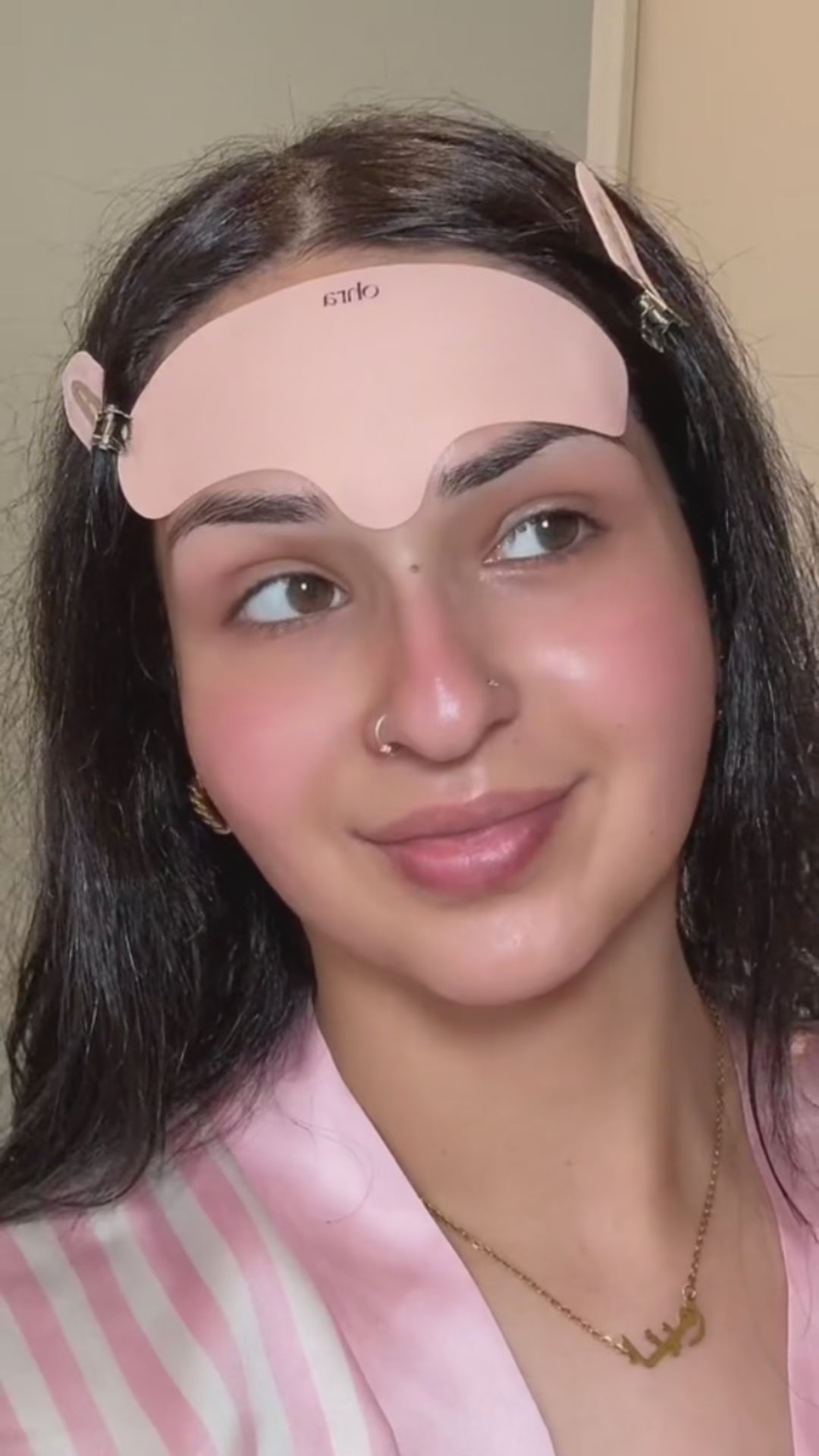 Video of a woman applying the Lifted Forehead Mask during her skincare routine